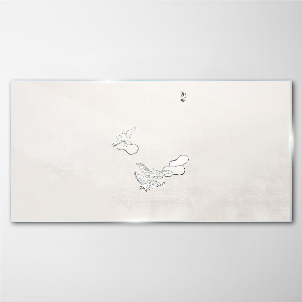 Tableau photo sur verre Oiseaux délicats en arrière-plan