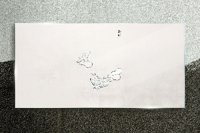 Tableau photo sur verre Oiseaux délicats en arrière-plan