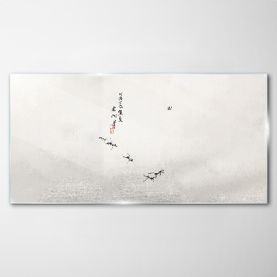 Tableau verre imprimé Nature paisible avec calligraphie