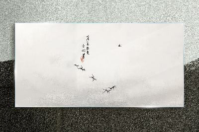 Tableau verre imprimé Nature paisible avec calligraphie