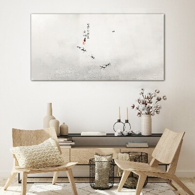 Tableau verre imprimé Nature paisible avec calligraphie