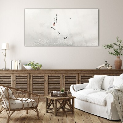 Tableau verre imprimé Nature paisible avec calligraphie