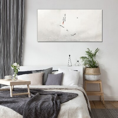 Tableau verre imprimé Nature paisible avec calligraphie