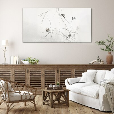 Tableau photo sur verre Papillons sur l'herbe en arrière-plan