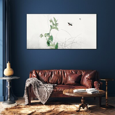 Tableau en verre La délicatesse de la nature avec un papillon