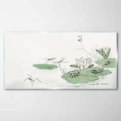 Tableau sur verre Nénuphars sur l'étang