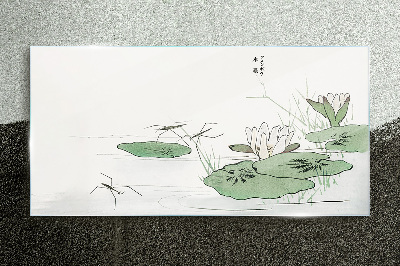 Tableau sur verre Nénuphars sur l'étang