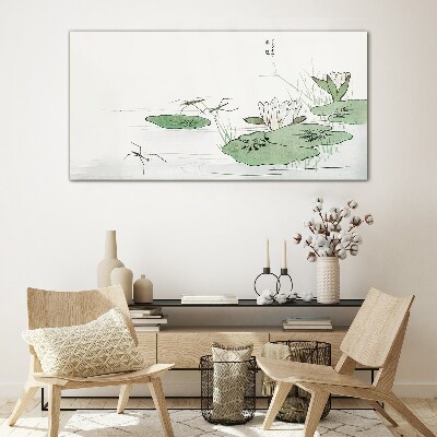Tableau sur verre Nénuphars sur l'étang