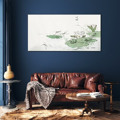 Tableau sur verre Nénuphars sur l'étang