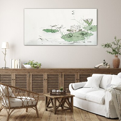 Tableau sur verre Nénuphars sur l'étang