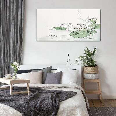 Tableau sur verre Nénuphars sur l'étang