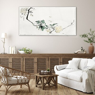 Tableau photo sur verre Un paysage floral aux nuances délicates