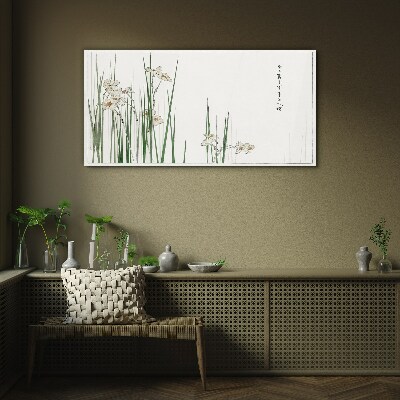 Tableau en verre Fleurs dans l'herbe