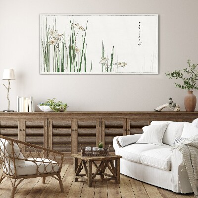 Tableau en verre Fleurs dans l'herbe