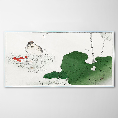 Tableau imprimé sur verre Un invité ailé dans un cadre verdoyant