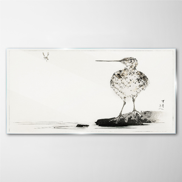 Tableau photo sur verre Un oiseau sur un fond minimaliste