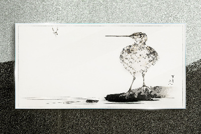 Tableau photo sur verre Un oiseau sur un fond minimaliste