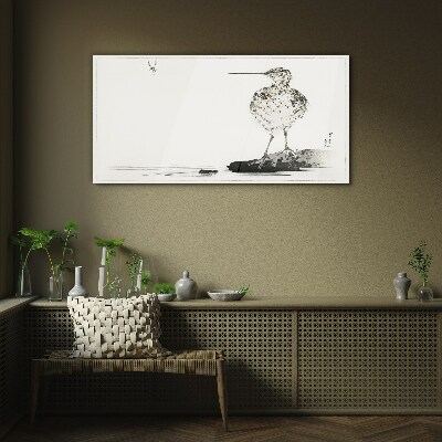 Tableau photo sur verre Un oiseau sur un fond minimaliste