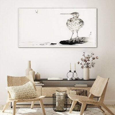 Tableau photo sur verre Un oiseau sur un fond minimaliste