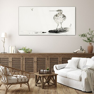 Tableau photo sur verre Un oiseau sur un fond minimaliste