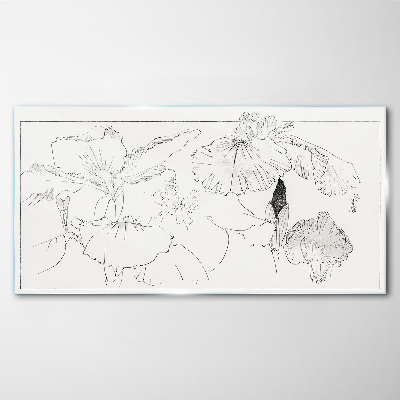 Tableau sur verre Compositions florales aux lignes délicates