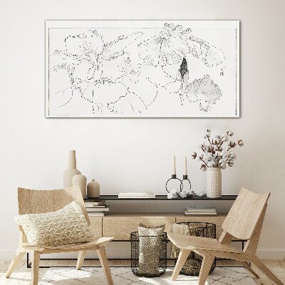 Tableau sur verre Compositions florales aux lignes délicates