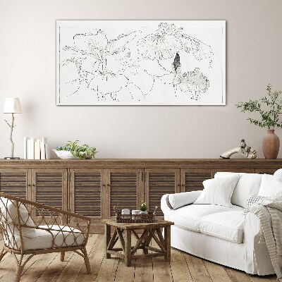 Tableau sur verre Compositions florales aux lignes délicates