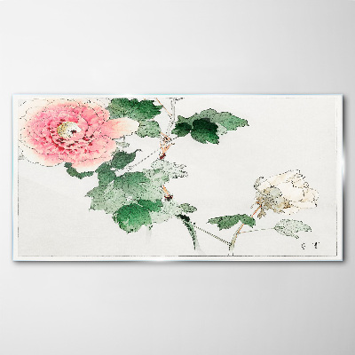 Tableau imprimé sur verre Composition florale avec pivoine rose