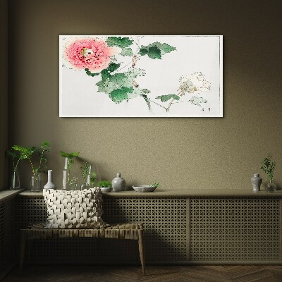 Tableau imprimé sur verre Composition florale avec pivoine rose