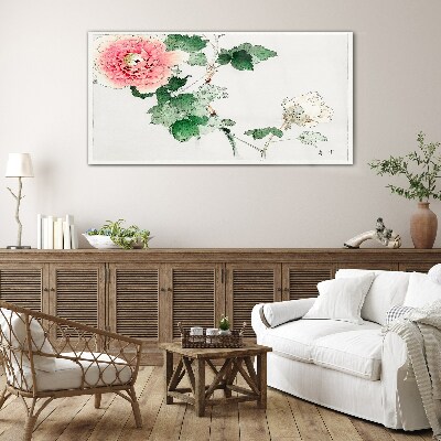 Tableau imprimé sur verre Composition florale avec pivoine rose