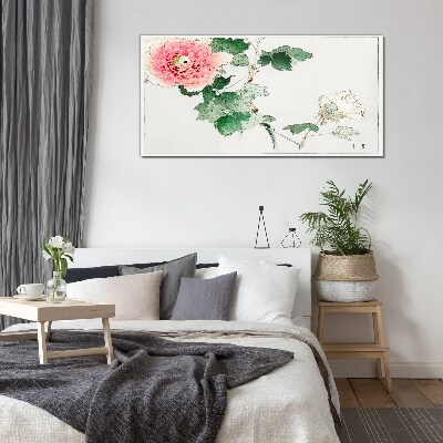 Tableau imprimé sur verre Composition florale avec pivoine rose