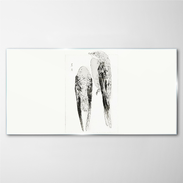 Tableau verre imprimé Deux oiseaux sur fond blanc