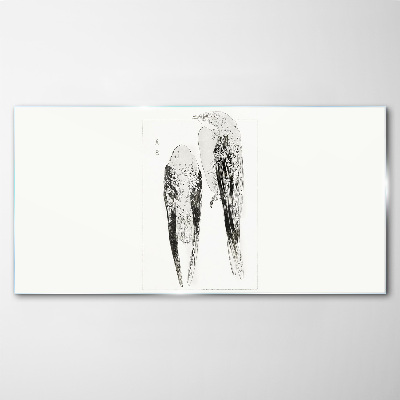 Tableau verre imprimé Deux oiseaux sur fond blanc
