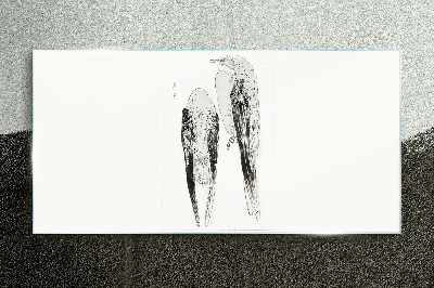Tableau verre imprimé Deux oiseaux sur fond blanc