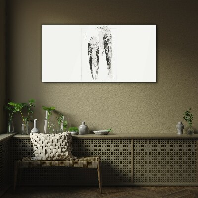 Tableau verre imprimé Deux oiseaux sur fond blanc