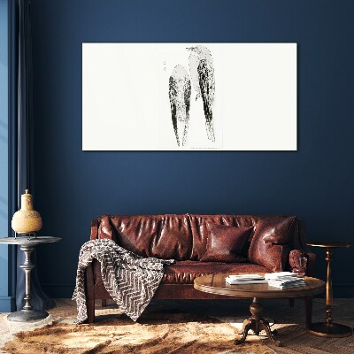 Tableau verre imprimé Deux oiseaux sur fond blanc