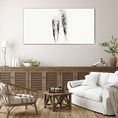 Tableau verre imprimé Deux oiseaux sur fond blanc