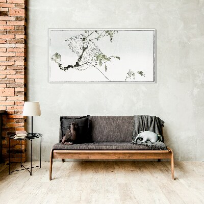 Tableau photo sur verre Un oiseau sur une branche