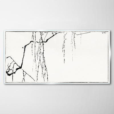 Tableau en verre Branches délicates aux tons monochromes