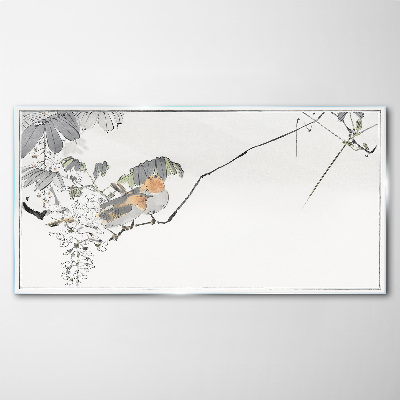Tableau imprimé sur verre Oiseaux sur une branche
