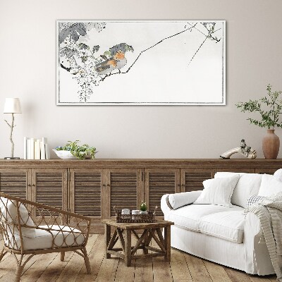 Tableau imprimé sur verre Oiseaux sur une branche
