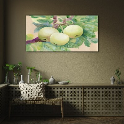 Tableau imprimé sur verre Jardin de pommiers aux couleurs pastel