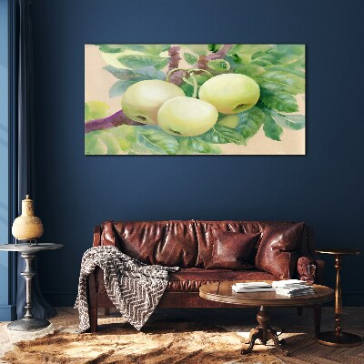 Tableau imprimé sur verre Jardin de pommiers aux couleurs pastel