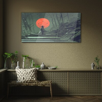 Tableau photo sur verre Samouraï à l'ombre du soleil levant