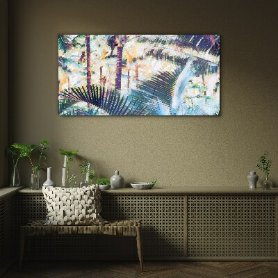 Tableau sur verre Paysage tropical aux couleurs pastel