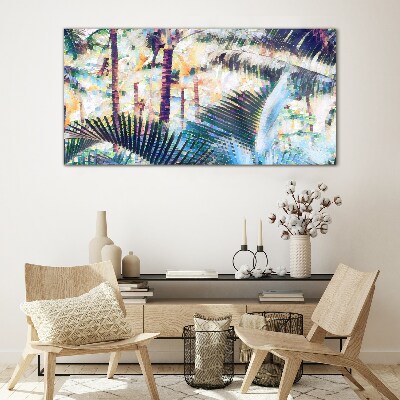 Tableau sur verre Paysage tropical aux couleurs pastel