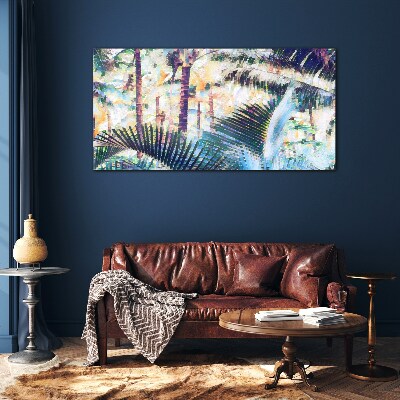 Tableau sur verre Paysage tropical aux couleurs pastel