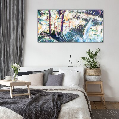 Tableau sur verre Paysage tropical aux couleurs pastel