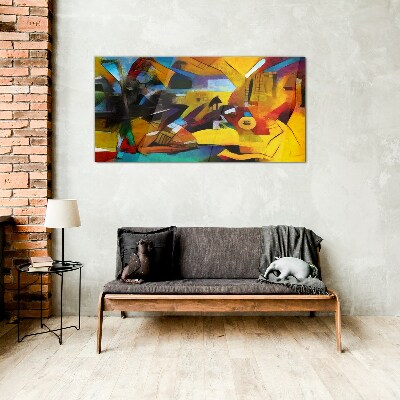 Tableau verre imprimé Paysage abstrait aux couleurs intenses