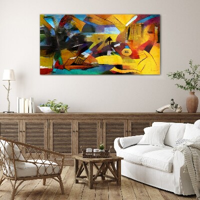 Tableau verre imprimé Paysage abstrait aux couleurs intenses